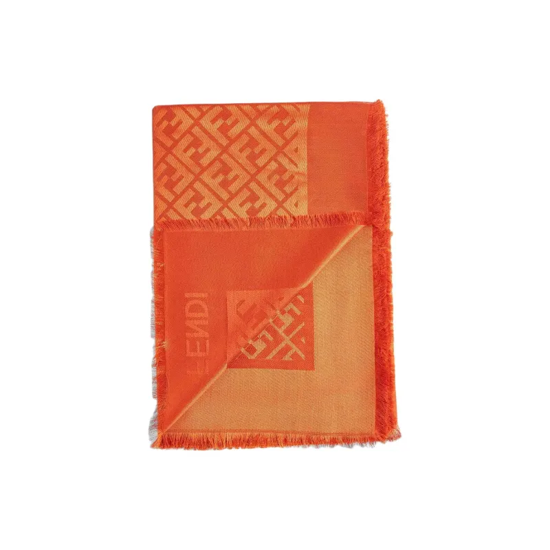 FENDI Silk, Wool Knit Scarves Women's Orange-1
