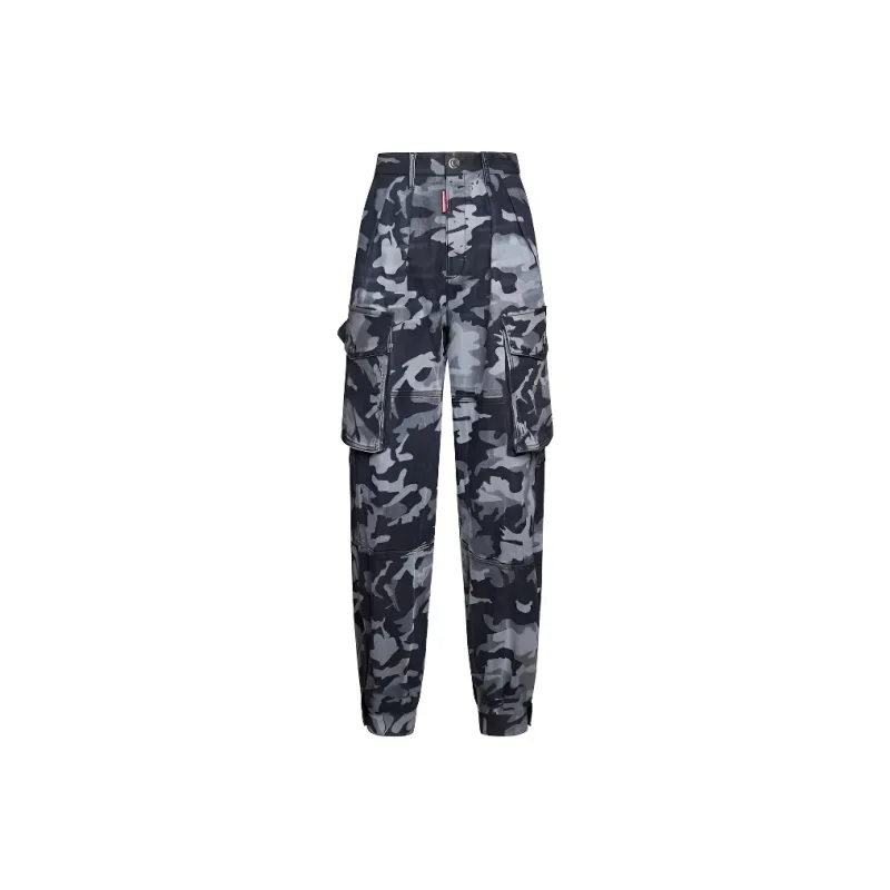 DSQUARED 2 Camouflage Print High Waist Tousers-0