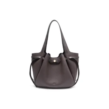 Chrisdien Deny Cow Leather Basket Bag Shoulder Bag Women's Coffee