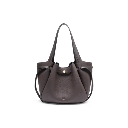 Chrisdien Deny Cow Leather Basket Bag Shoulder Bag Women's Coffee