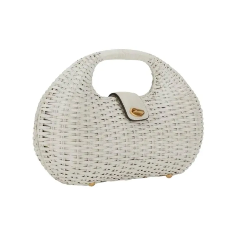 CULT GAIA Rattan Handbag Women's White-1