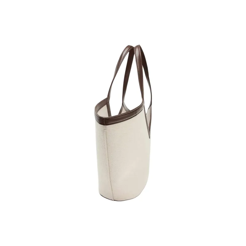 ZARA Cotton Tote Bag, Shopping Bag, Shoulder Bag Tubas Women's White-2