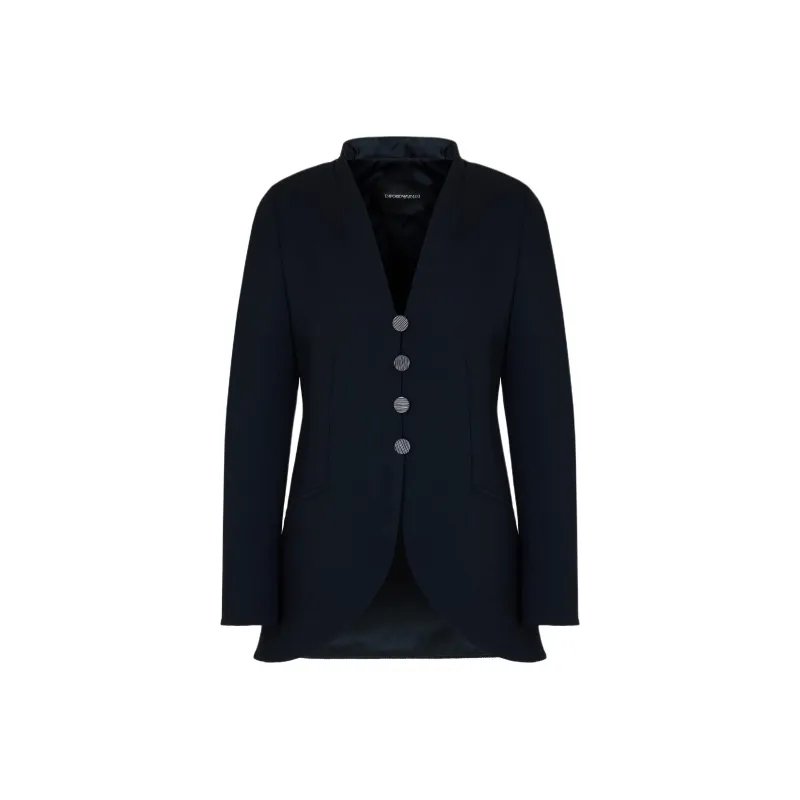 EMPORIO ARMANI Crêpe effect Cady Blazer-0