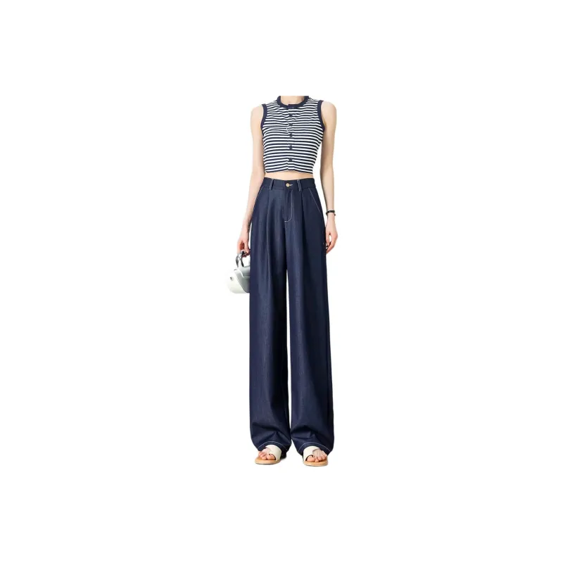 Weixi Casual Pants Women's Dark Blue-0