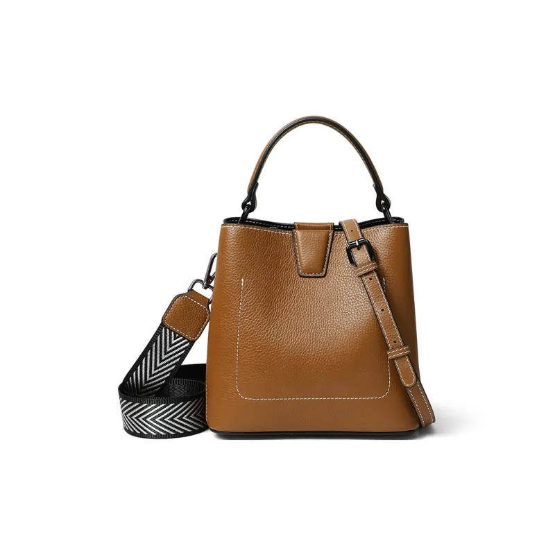 MILLIE'S Cow Leather Shoulder Bag, Crossbody Bag, Handbag Regular Women's Ecru/Caramel-10