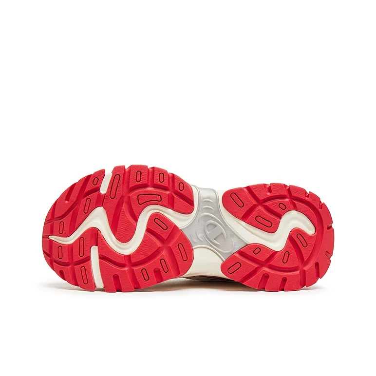 Champion Nebula Layered Balance Low Top Chunky Sneakers Men's Milk White/Aurora Red-4