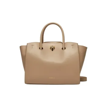 Furla Genuine Leather Tote Bag, Shopping Bag, Shoulder Bag, Handbag Medium Size Women's Light Umber