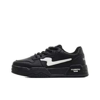 HUANQIU Slip Resistant Shock Absorbers With Abrasion Resistant Properties Low Top Skateboard Shoes Men's Black