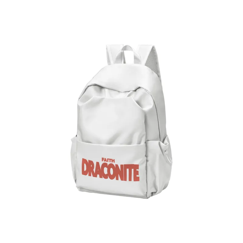 DRACONITE Polyester Embroidery Logo Backpack 15.16 Laptop Bag Unisex White-1