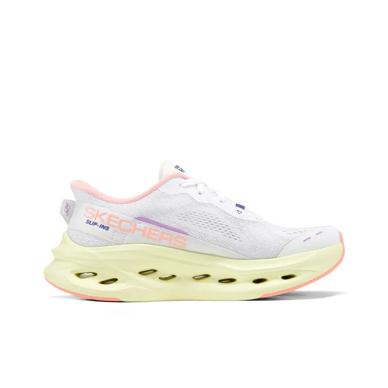 Skechers Slip-ins Cushioning Breathable Lightweight Low-Top Running Shoes Women's White Pink-1