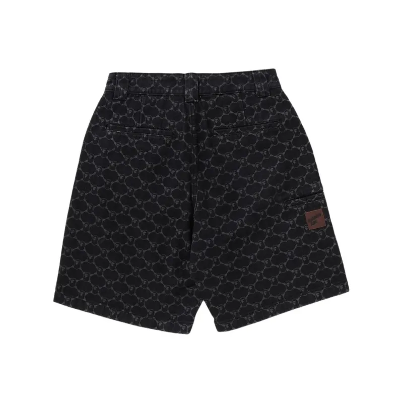 Bape College Monogram Relaxed Fit 13oz Denim Shorts-1