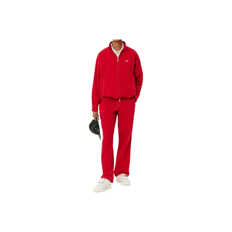 LACOSTE Knitted Sports Pants Unisex Red-2