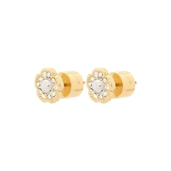 COACH Brass Plated Stud Earrings Women's Gold