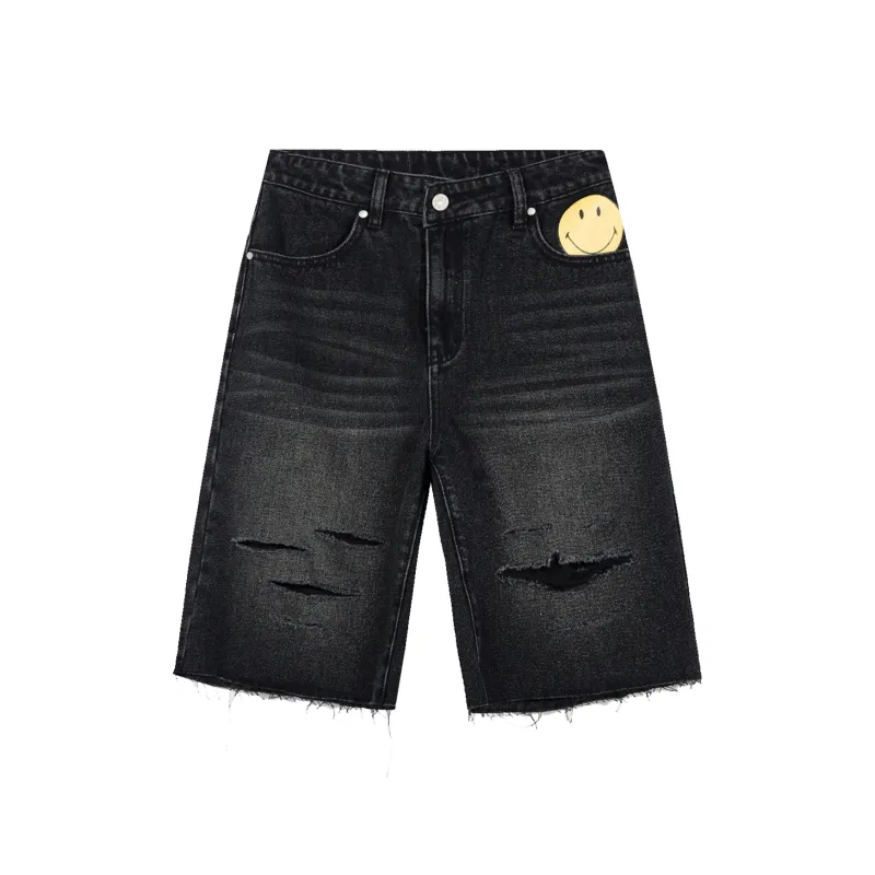 SMILEY Denim Shorts Unisex-4