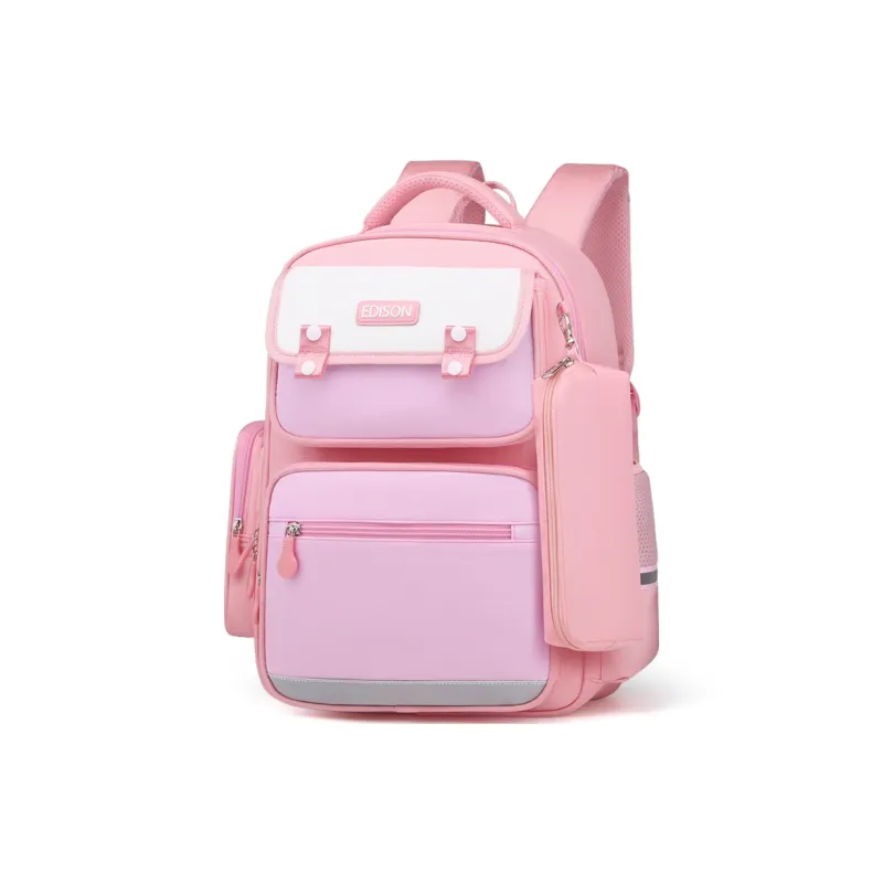 EDISON Polyester School Backpack Unisex Blue Green/Sky Blue/Pink White-9