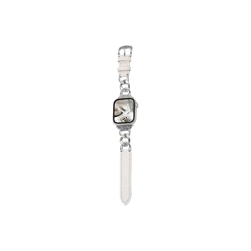KVZUVUU Apple Compatibility Watch Band Metal, Leather Material-2