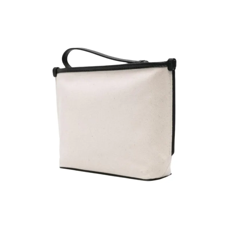 BALLY Fabric Handbag Clutch Women's Beige & Black-1