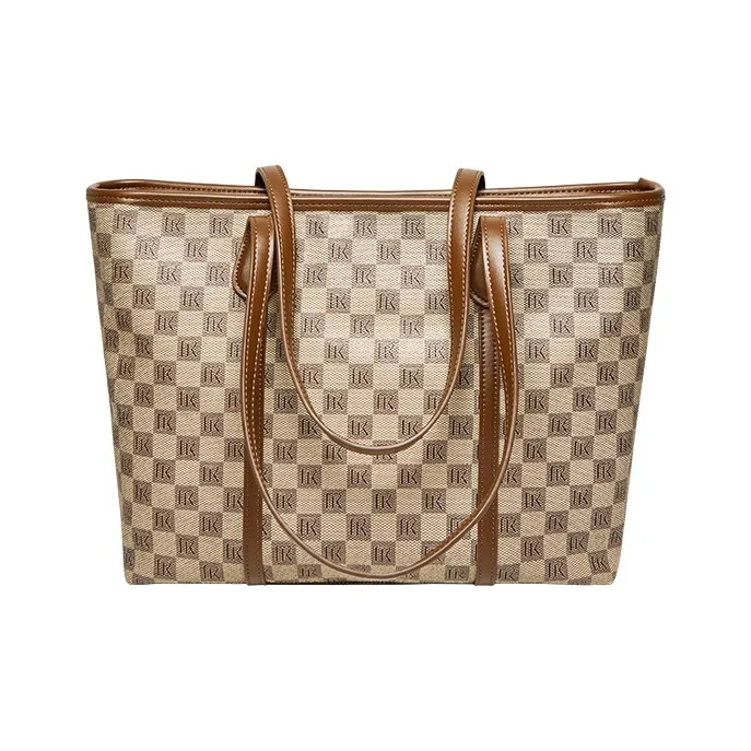 CNNCOO PVC Tote Bag, Shoulder Bag Regular Women's Khaki-5