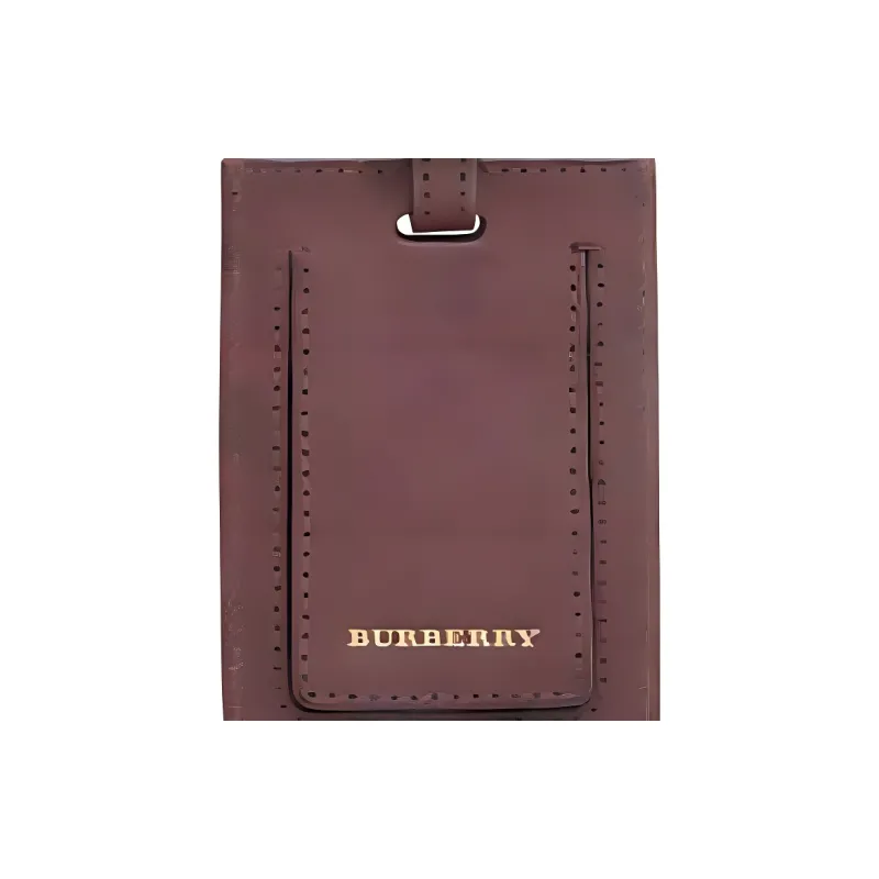 Burberry Leather Luggage Tag Women's Red & Brown Umber-3