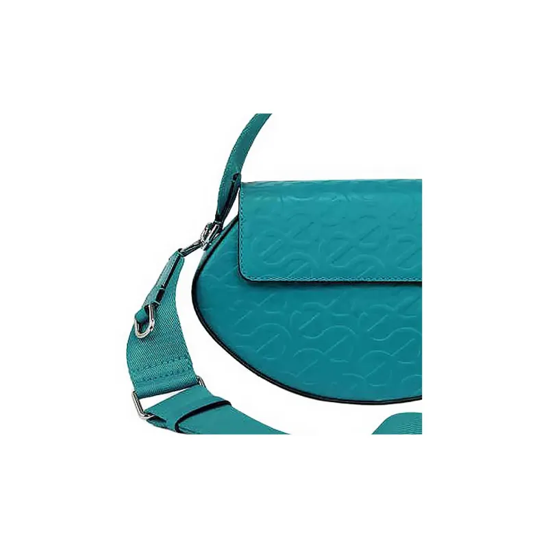 Ecco Cow Leather Sling Bag Handbag Small Size Unisex Blue-4