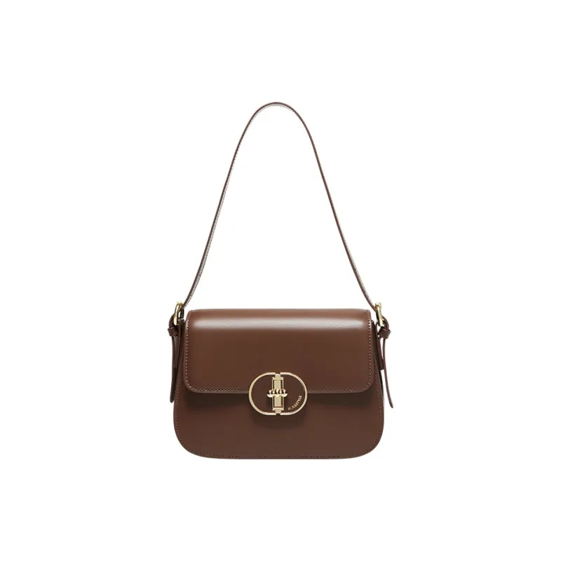 CNNCOO Split Cow Leather With Synthetic Leather Tofu Bag, Crossbody Bag, Shoulder Bag Women's Caramel Brown-5