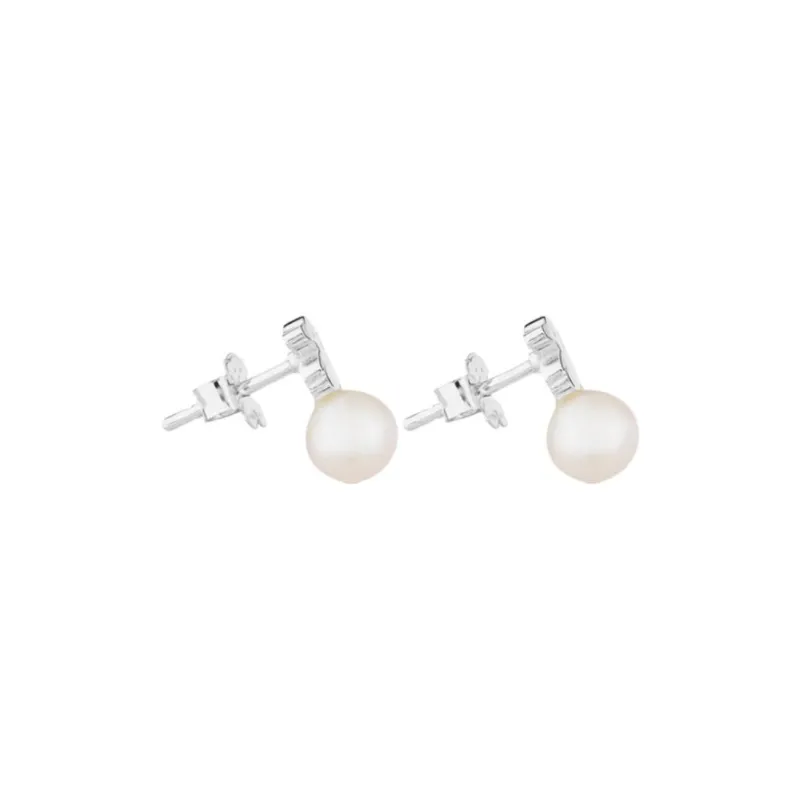TAOSIXIONG 925 Sterling Silver Stud Earrings Women's Silver-1