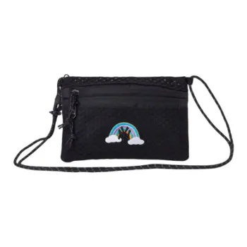 New Era Rainbow & NY Logo Embroidery Crossbody Bag Unisex Black