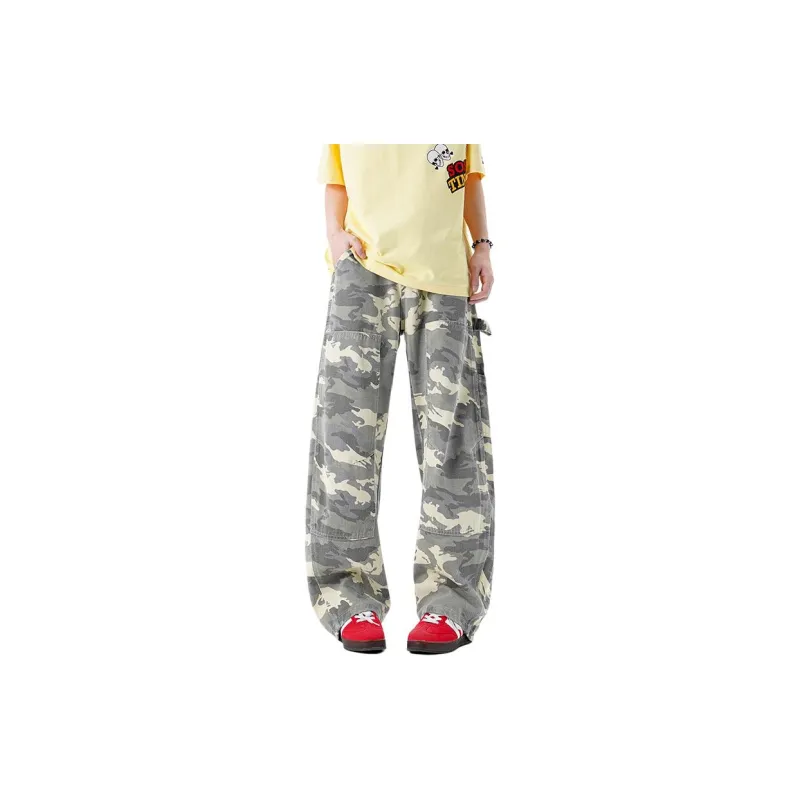 OPMO Casual Pants Unisex Camouflage Yellow-0