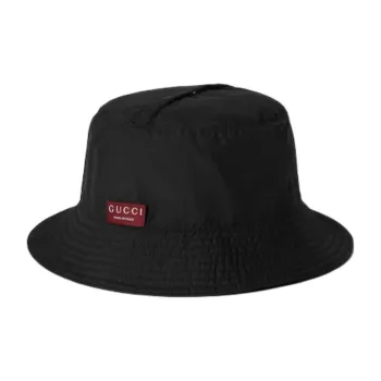 GUCCI Nylon Bucket Hats Unisex Black