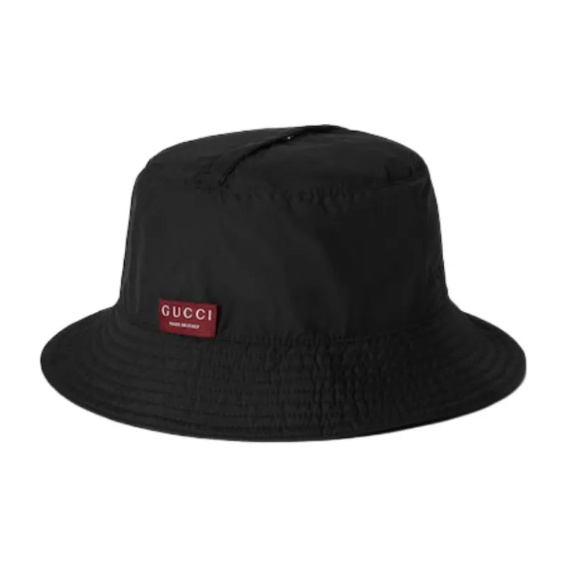 GUCCI Nylon Bucket Hats Unisex Black-0