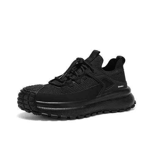 BAKE Anti Slip Wear Resistant Low Top Casual Shoes Men's Black