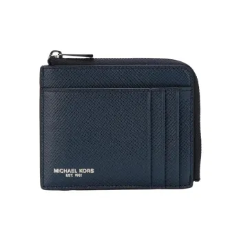 MICHAEL KORS Leather Wallet Regular Men's Marine Blue
