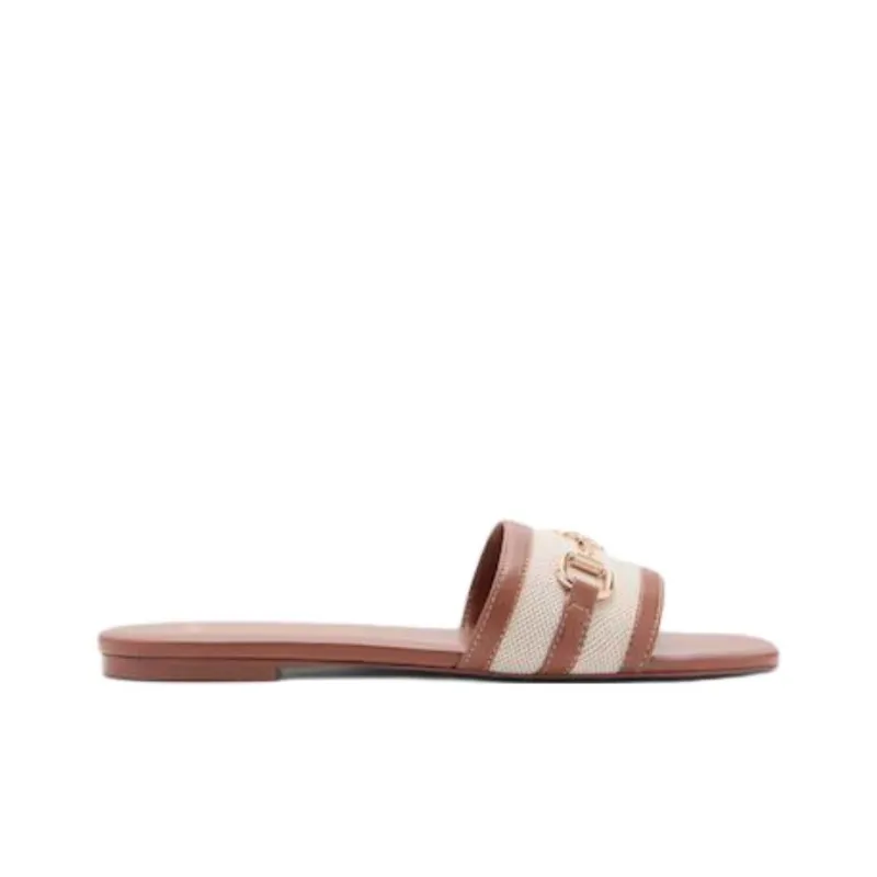 MANGO PU Polyurethane Abrasion Resistant Slide Slippers Women's Brown-1