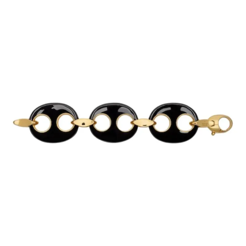 GUCCI Brass Bracelets Unisex Black-2