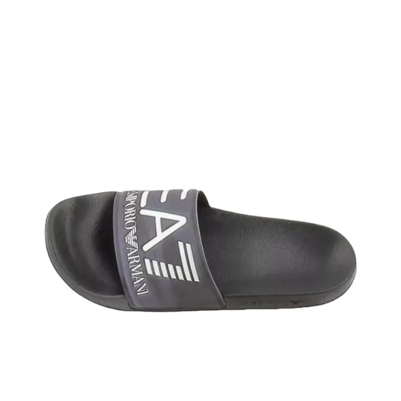 EMPORIO ARMANI EA7 Rubber Sole Slip Resistant Slide Slippers Men's Black-1