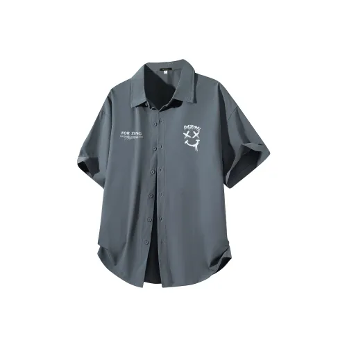 Elias satin-finish shirt Rosso