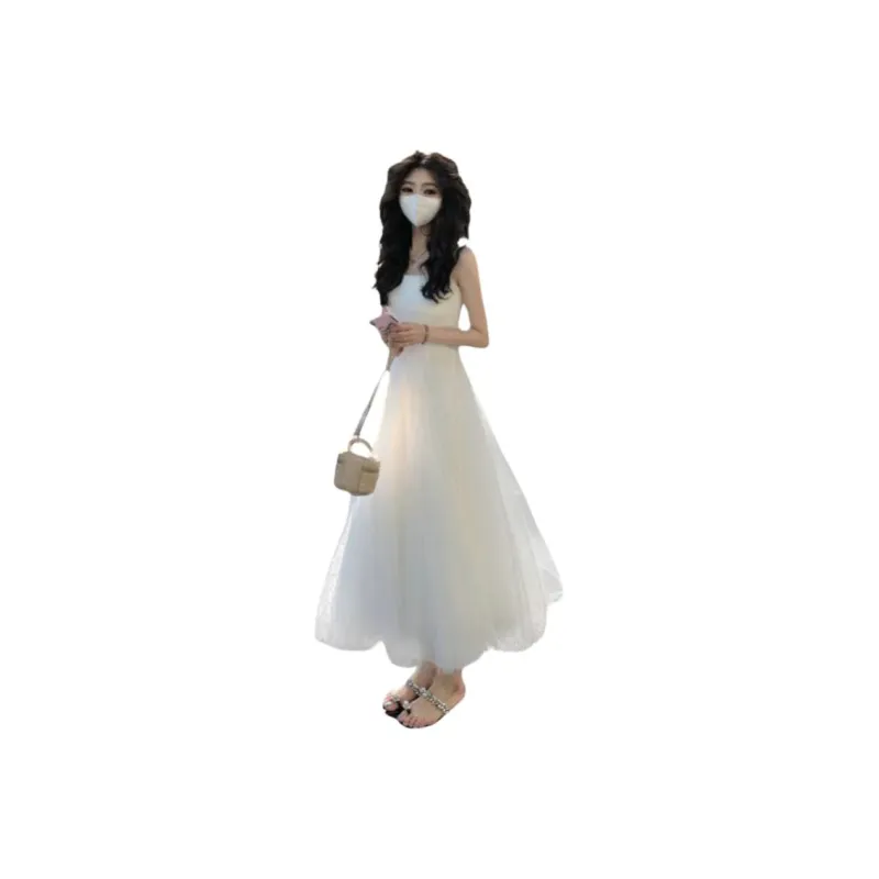 JECCI FIVE Slip Dresses Women's White-0