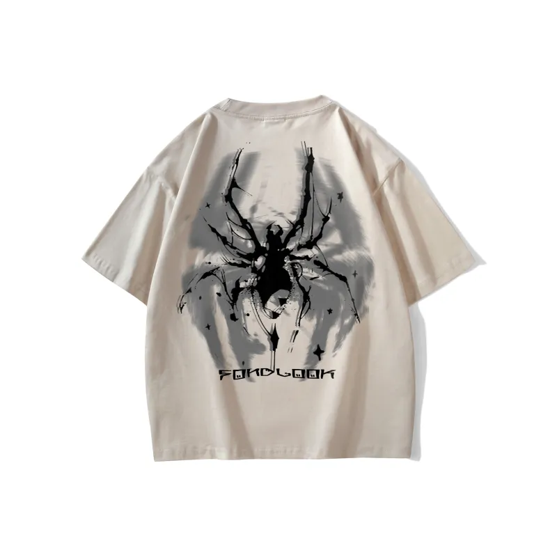 FONDLOOK T-Shirts Unisex Light Beige Apricot-0