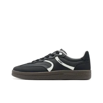 XTEP German Army Trainers T Trainers Lightweight Low Top Skateboard Shoes Women's Black/Sail White