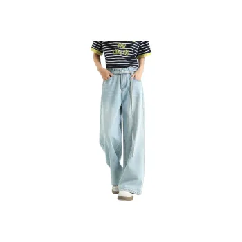 FAWENXIANGZI Jeans Women's Light Blue