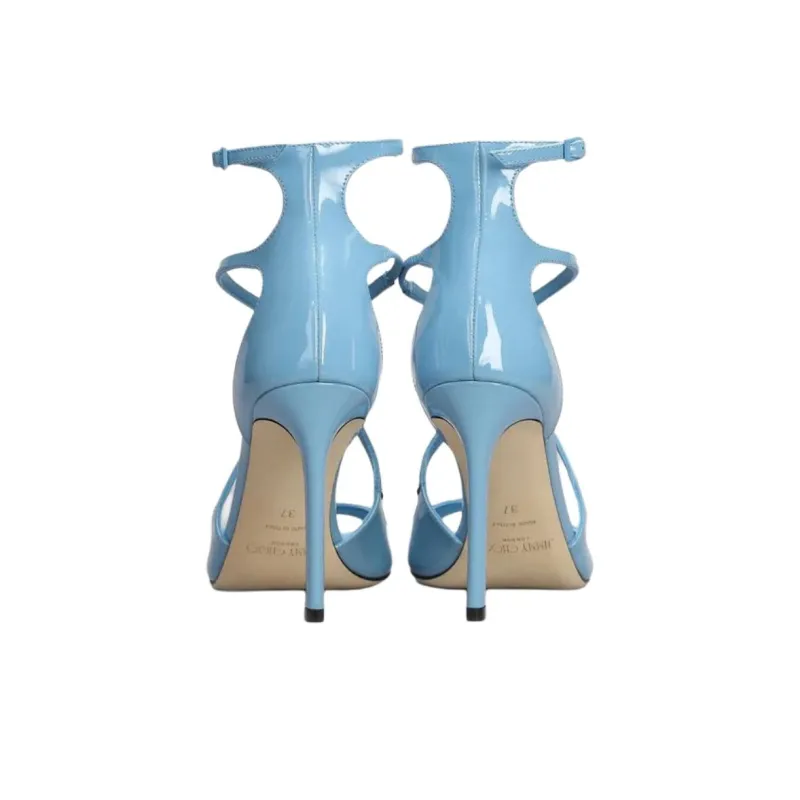 Jimmy Choo Azia One Strap Sandals 9.5cm Women's Blue-3