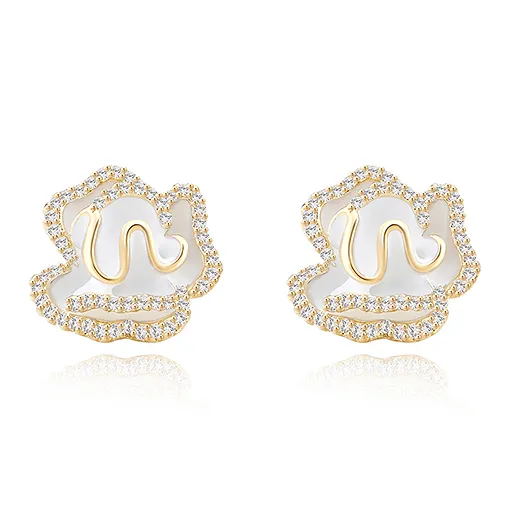 AJIDOU 925 Sterling Silver Stud Earrings Women's-3