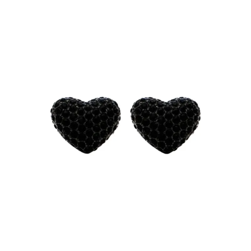 MARC JACOBS Brass Plated, Glass Stone, Crystal Earrings Unisex Black-0