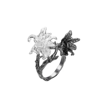 Barbie Alloy Rings Unisex Black White