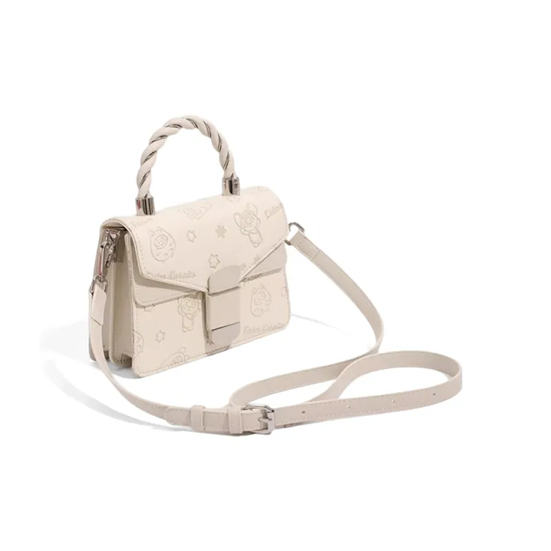 CLEVER& KETCH PU Shoulder Bag, Crossbody Bag, Handbag Women's Pink/Ecru-6