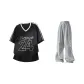 Black+Gray Pants