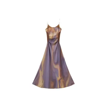 GUOZHEN Slip Dresses Women's Purple