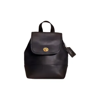 COACH Turnlock Glove Tanning Backpack Small Size Women's Black