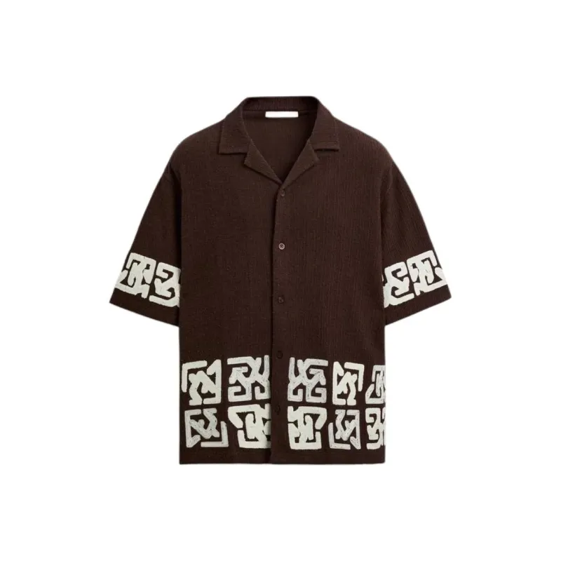 ZARA Shirts Men Dark Red Color-0
