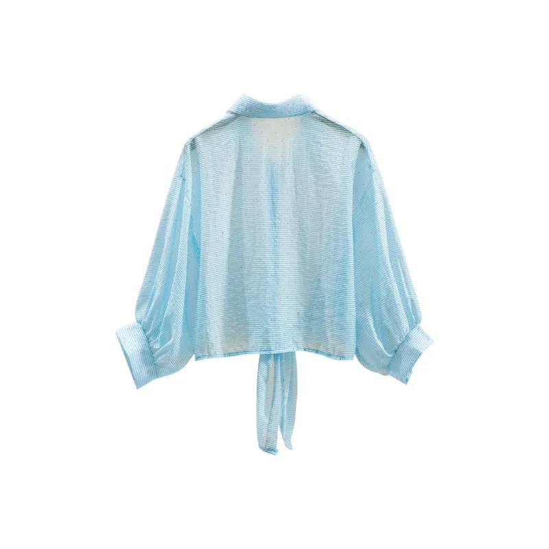 TOUCH Shirts Women's Blue Stripes Pattern-1